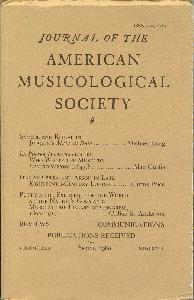 Journal of the American Musicological Society. Spring 1989.